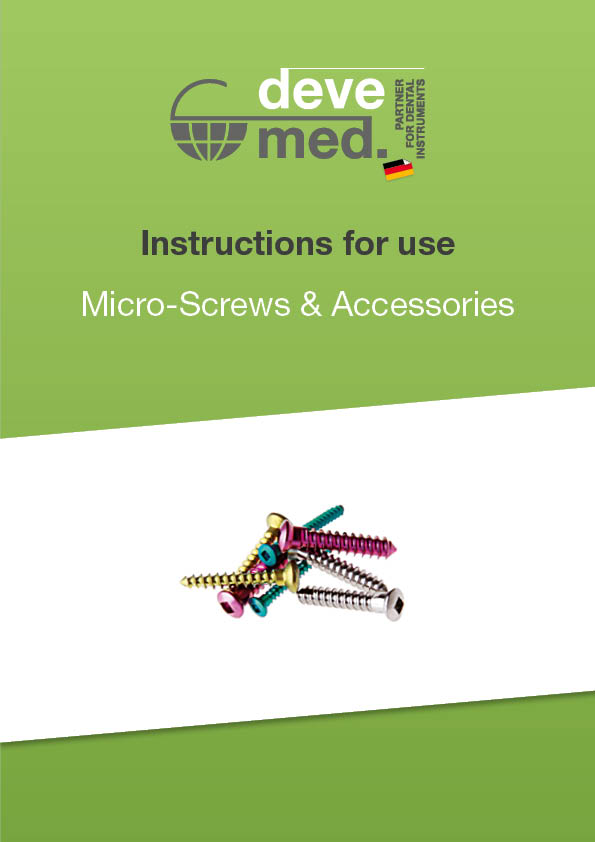 Instructions for use micro-screws and accessories